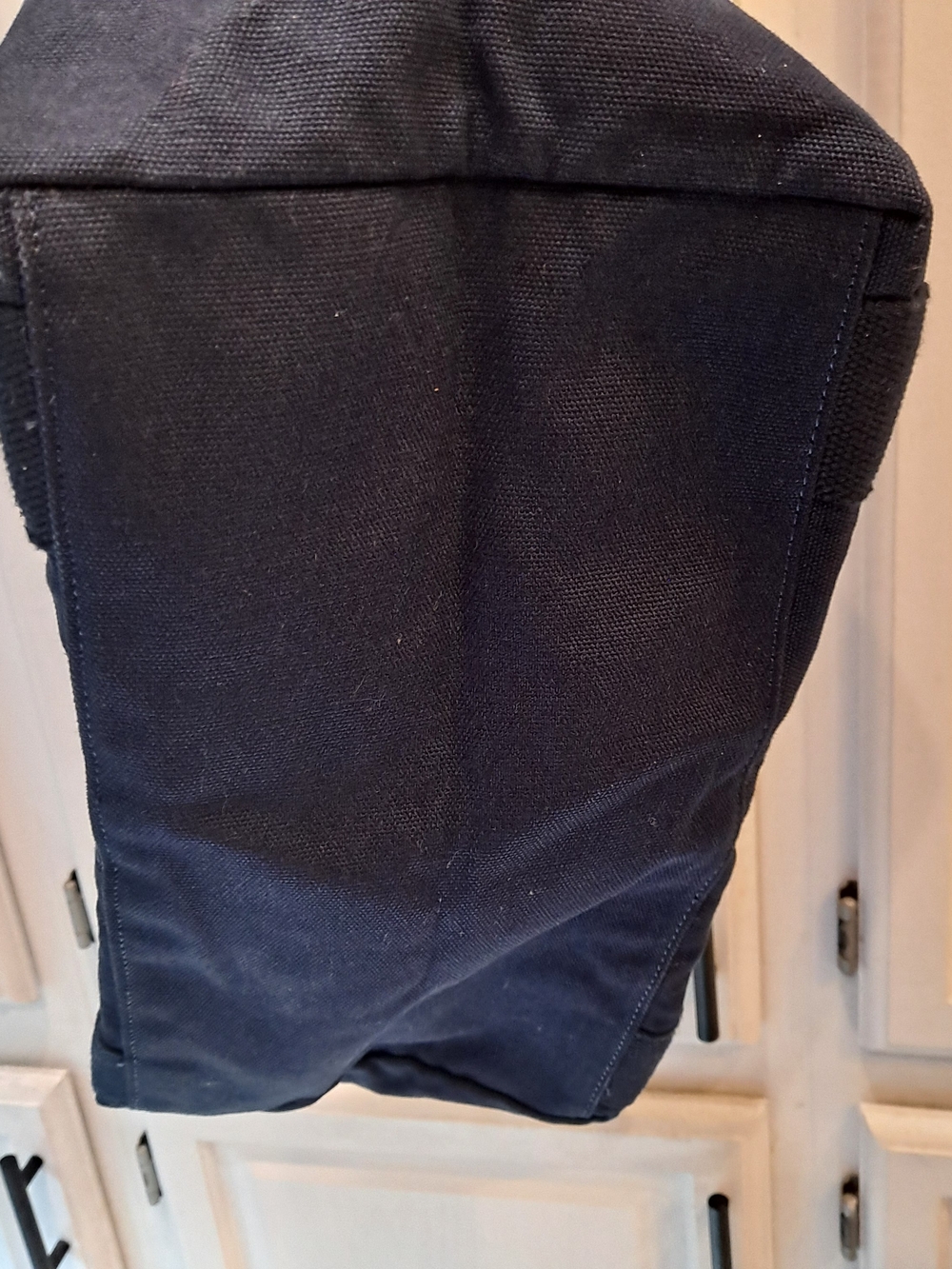 Athleta Logo Dark Navy Cotton Canvas Tote Bag Work Gym Travel Commuting - Picture 4 of 8